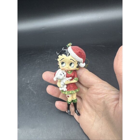 The Danbury Mint Betty Boop Glitter Christmas Ornament Set Of 3 NEW - Picture 4 of 11